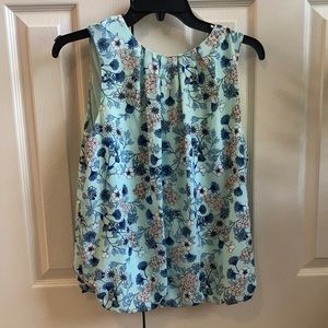 Aqua floral blouse